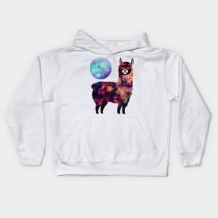 Sky llama and the blue planet Kids Hoodie